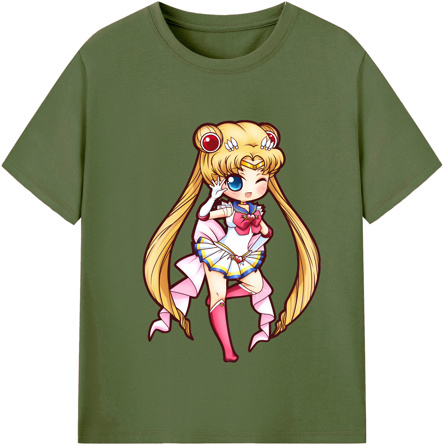 （画像用） 美少女戦士セーラームーン 月野 うさぎ つきの うさぎ Sailor Moon Tsukino Usagi 綿100％半袖Tシャツ（フロントプリント）